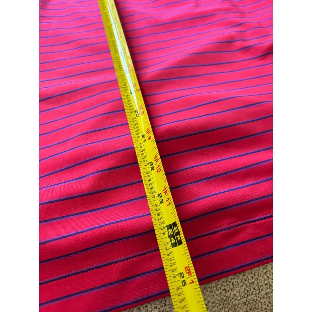 Nike Golf Dri-FIT Sleeveless Polo Shirt Pink Blue Striped‎ Women's Large